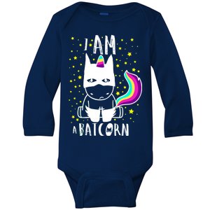 I Am A Batcorn (Unicorn Bat) Baby Long Sleeve Bodysuit