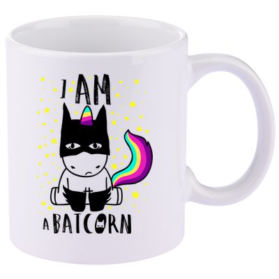 I Am A Batcorn (Unicorn Bat) 11oz C Handle Ceramic Mug