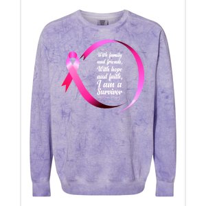 I Am A Breast Cancer Survivor Colorblast Crewneck Sweatshirt