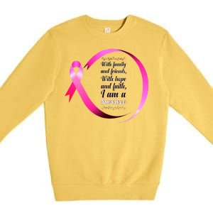 I Am A Breast Cancer Survivor Premium Crewneck Sweatshirt