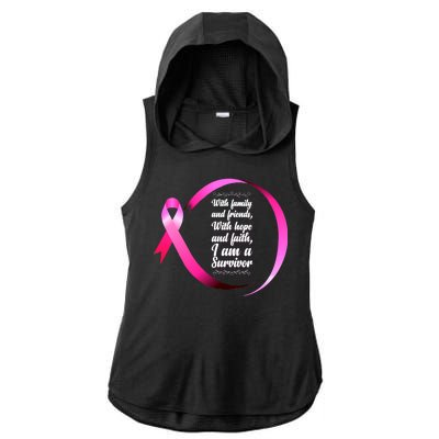 I Am A Breast Cancer Survivor Ladies PosiCharge Tri-Blend Wicking Draft Hoodie Tank