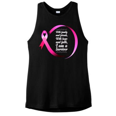 I Am A Breast Cancer Survivor Ladies PosiCharge Tri-Blend Wicking Tank