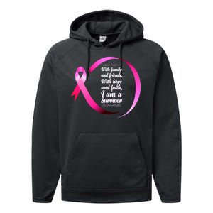 I Am A Breast Cancer Survivor Performance Fleece Hoodie