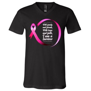 I Am A Breast Cancer Survivor V-Neck T-Shirt