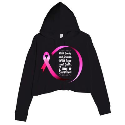 I Am A Breast Cancer Survivor Crop Fleece Hoodie