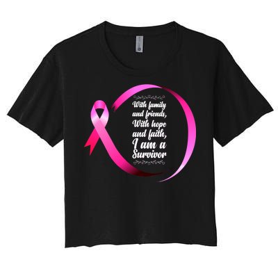 I Am A Breast Cancer Survivor Women's Crop Top Tee