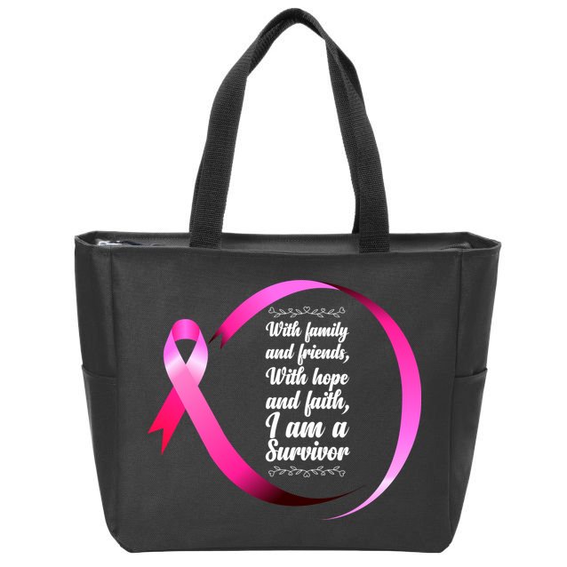 I Am A Breast Cancer Survivor Zip Tote Bag