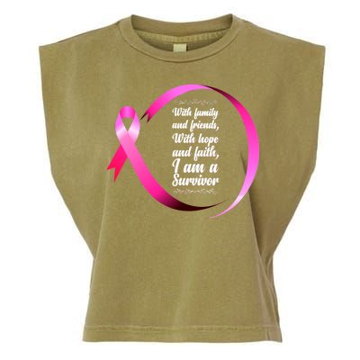 I Am A Breast Cancer Survivor Garment-Dyed Women's Muscle Tee