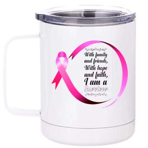 I Am A Breast Cancer Survivor 12 oz Stainless Steel Tumbler Cup