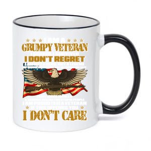 I Am A Grumpy Proud Veteran Funny 11oz Black Color Changing Mug