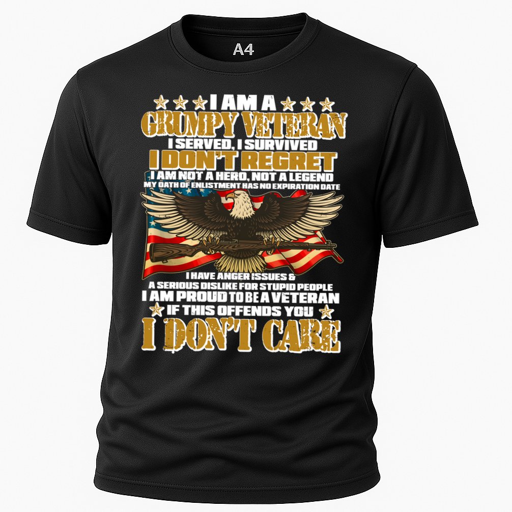 I Am A Grumpy Proud Veteran Funny Performance Shirt