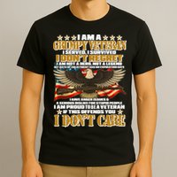 I Am A Grumpy Proud Veteran Funny T-Shirt