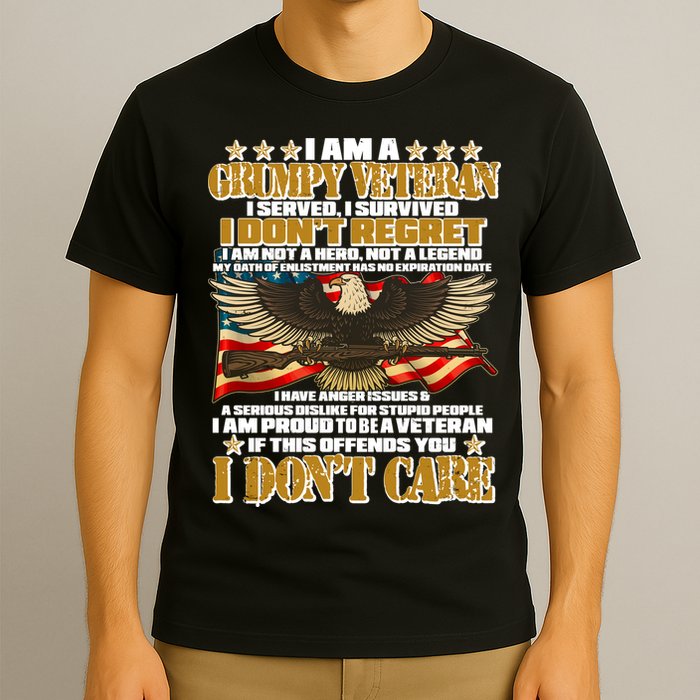 I Am A Grumpy Proud Veteran Funny T-Shirt