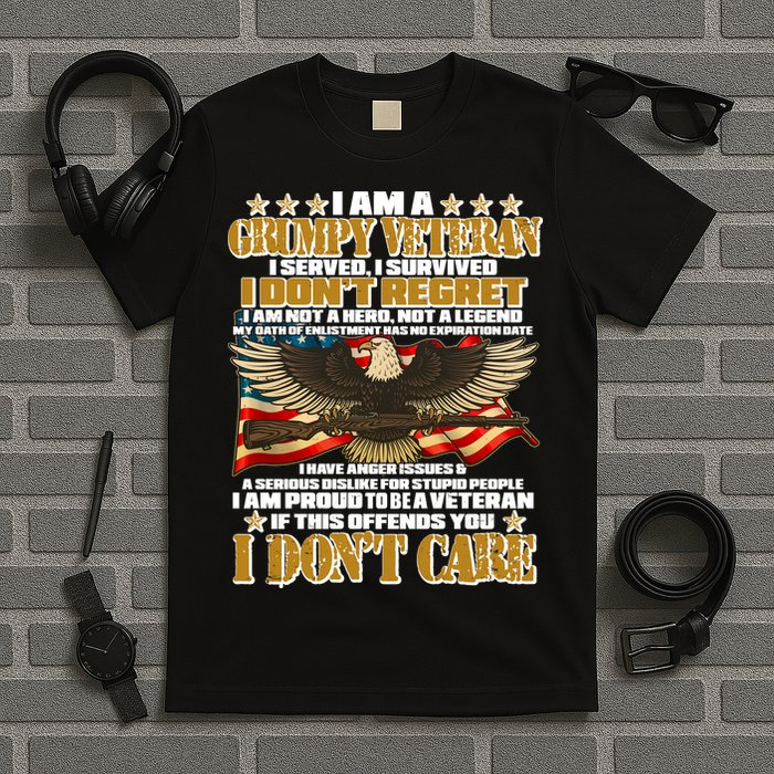 I Am A Grumpy Proud Veteran Funny T-Shirt