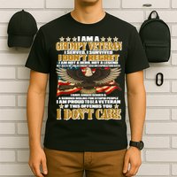 I Am A Grumpy Proud Veteran Funny T-Shirt