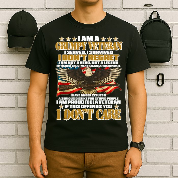 I Am A Grumpy Proud Veteran Funny T-Shirt