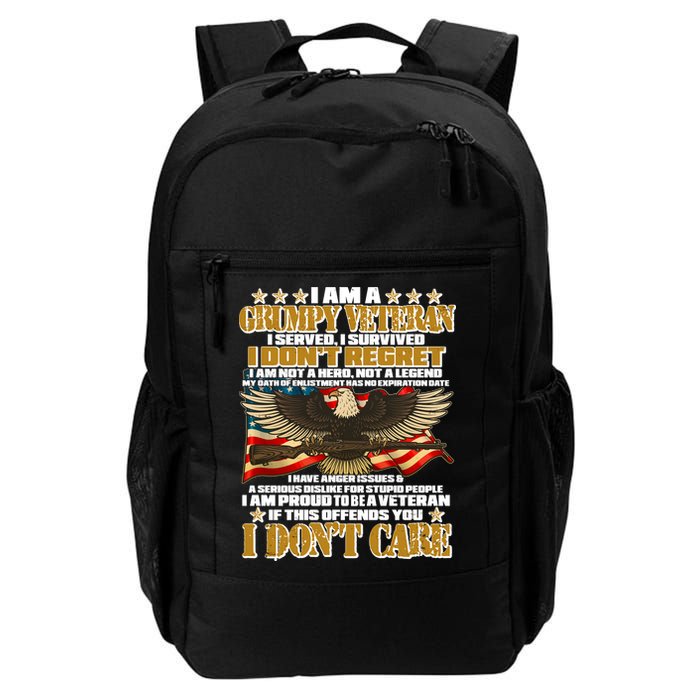 I Am A Grumpy Proud Veteran Funny Backpack
