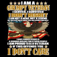 I Am A Grumpy Proud Veteran Funny Backpack