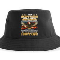 I Am A Grumpy Proud Veteran Funny Sustainable Bucket Hat