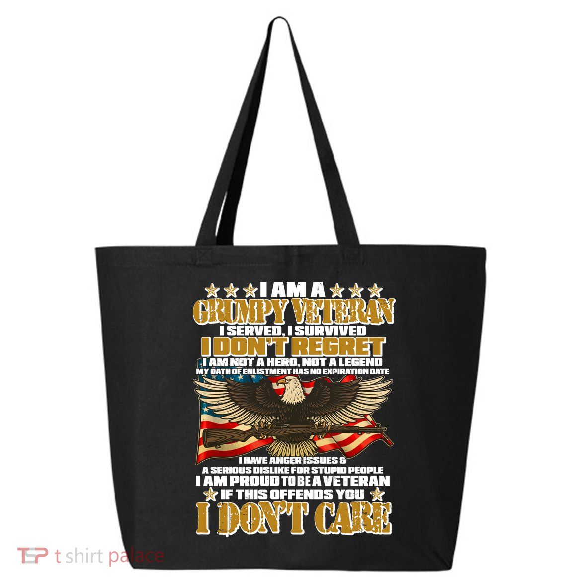 I Am A Grumpy Proud Veteran Funny 25L Jumbo Tote
