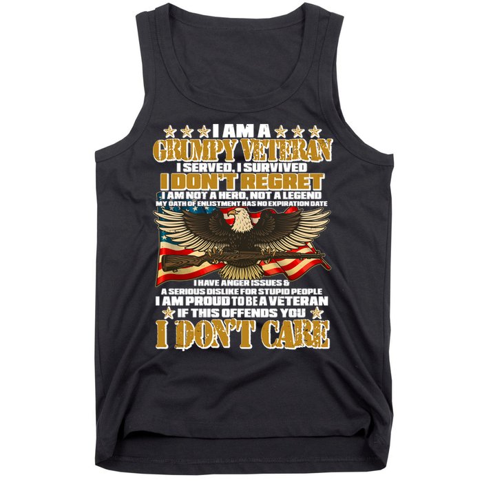 I Am A Grumpy Proud Veteran Funny Tank Top