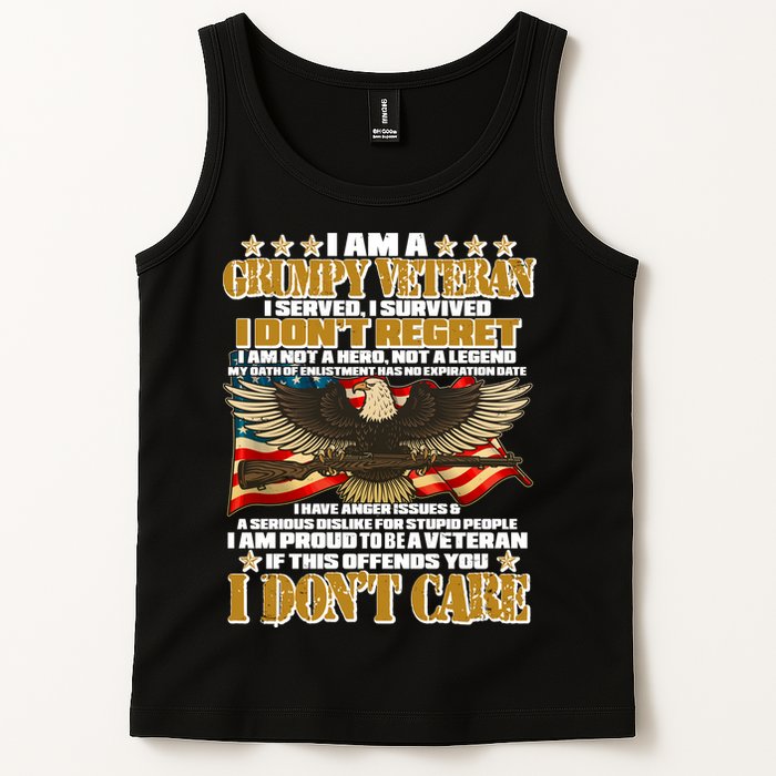 I Am A Grumpy Proud Veteran Funny Tank Top