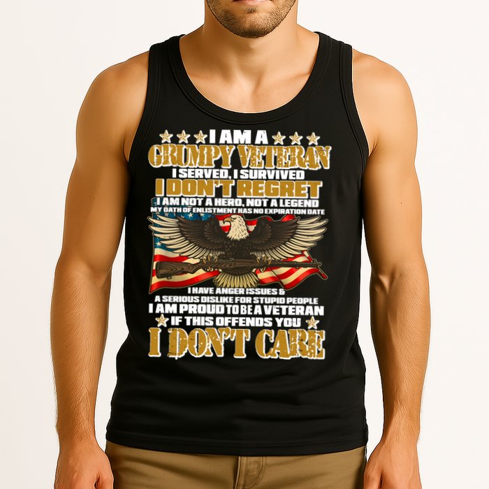 I Am A Grumpy Proud Veteran Funny Tank Top