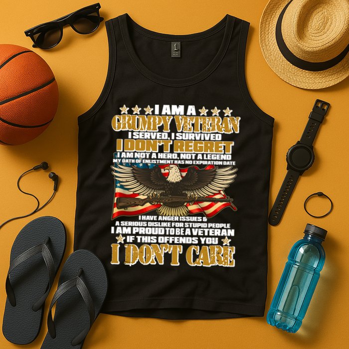 I Am A Grumpy Proud Veteran Funny Tank Top