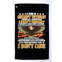 I Am A Grumpy Proud Veteran Funny Golf Towel