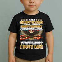I Am A Grumpy Proud Veteran Funny Toddler T-Shirt