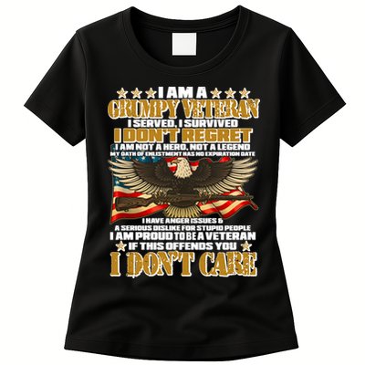I Am A Grumpy Proud Veteran Funny Womens T-Shirt