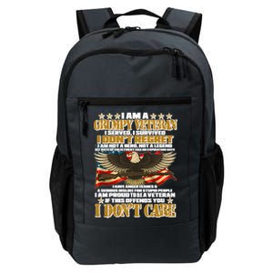 I Am A Grumpy Proud Veteran Funny Daily Commute Backpack