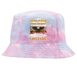 I Am A Grumpy Proud Veteran Funny Tie-Dyed Bucket Hat