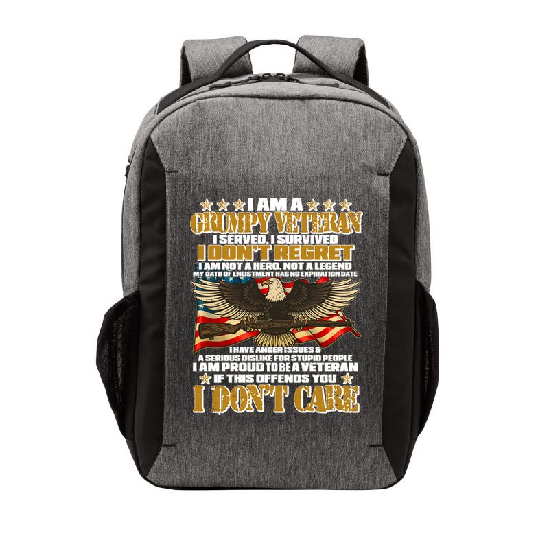 I Am A Grumpy Proud Veteran Funny Vector Backpack