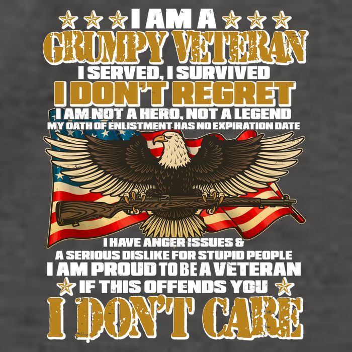 I Am A Grumpy Proud Veteran Funny Vector Backpack