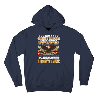 I Am A Grumpy Proud Veteran Funny Hoodie