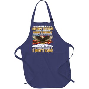 I Am A Grumpy Proud Veteran Funny Full-Length Apron With Pockets