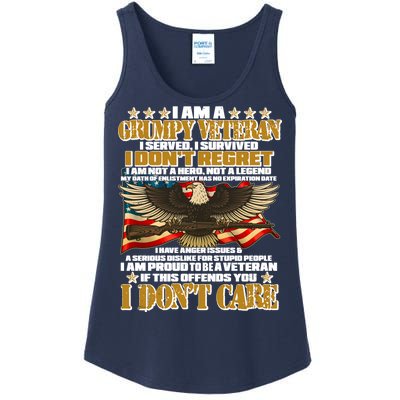 I Am A Grumpy Proud Veteran Funny Ladies Essential Tank