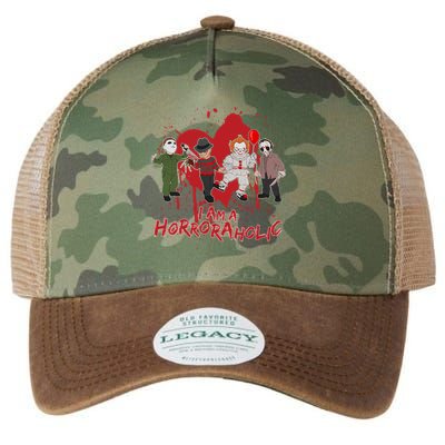 I Am A Horroraholic Funny Halloween Legacy Tie Dye Trucker Hat