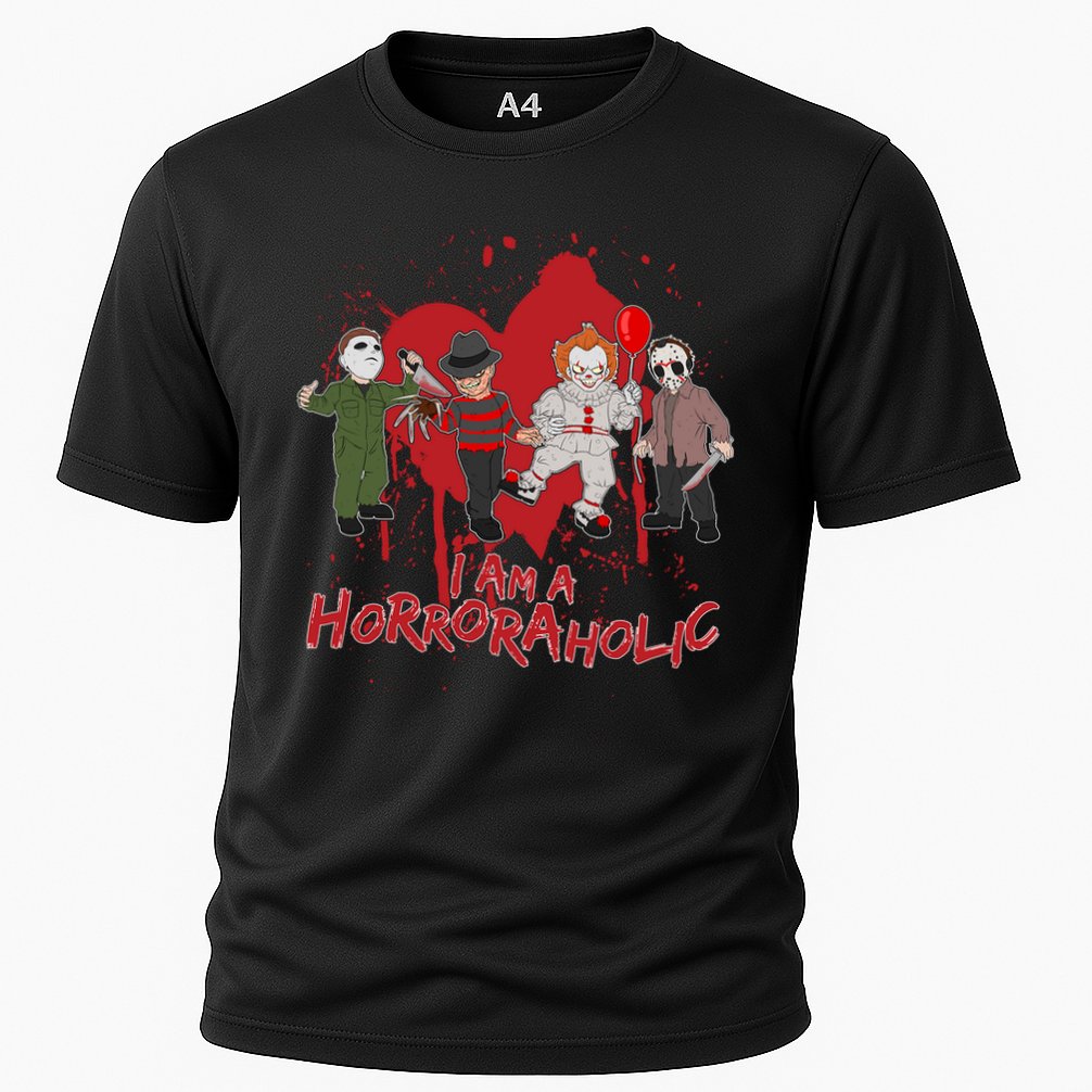 I Am A Horroraholic Funny Halloween Cooling Performance Crew T-Shirt