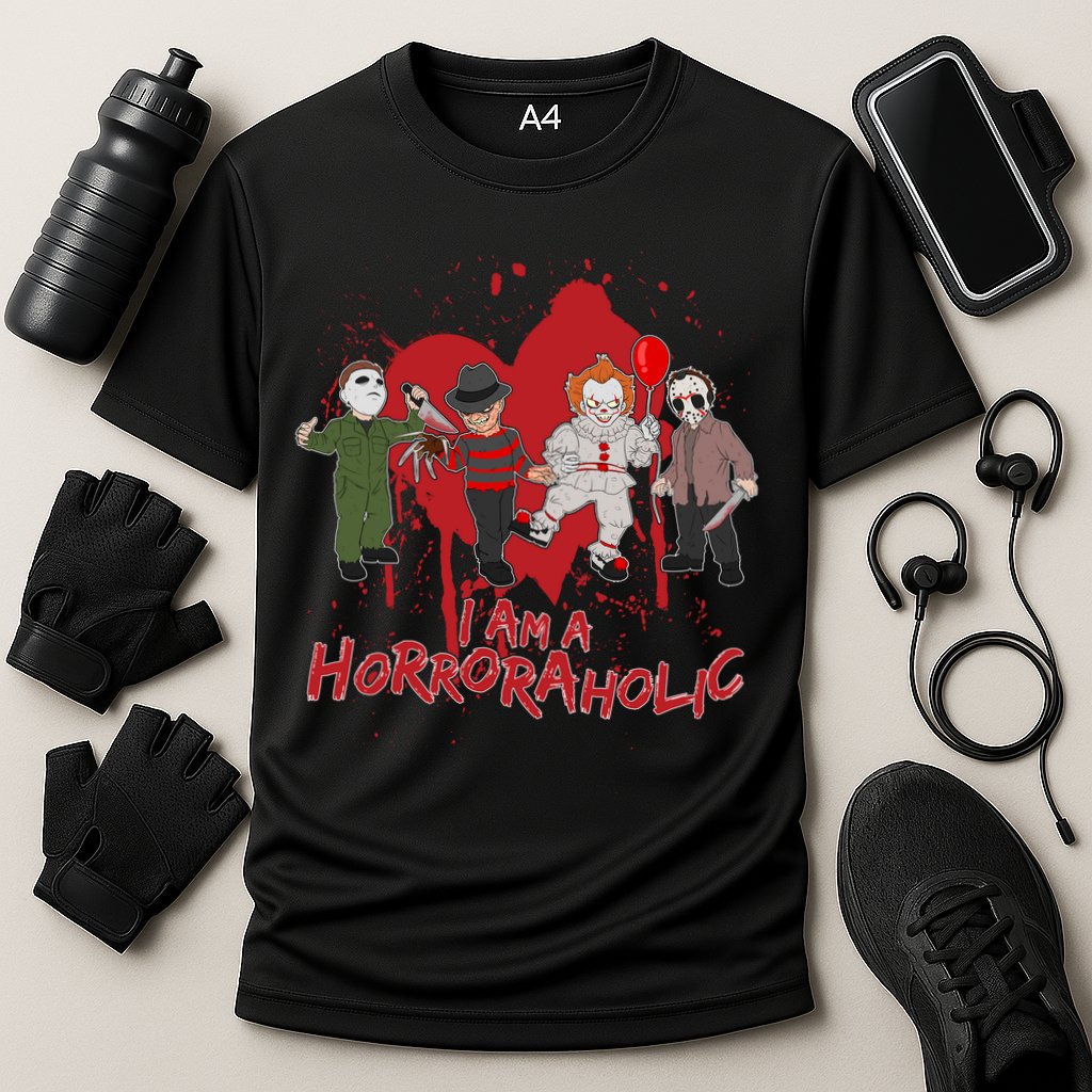 I Am A Horroraholic Funny Halloween Cooling Performance Crew T-Shirt