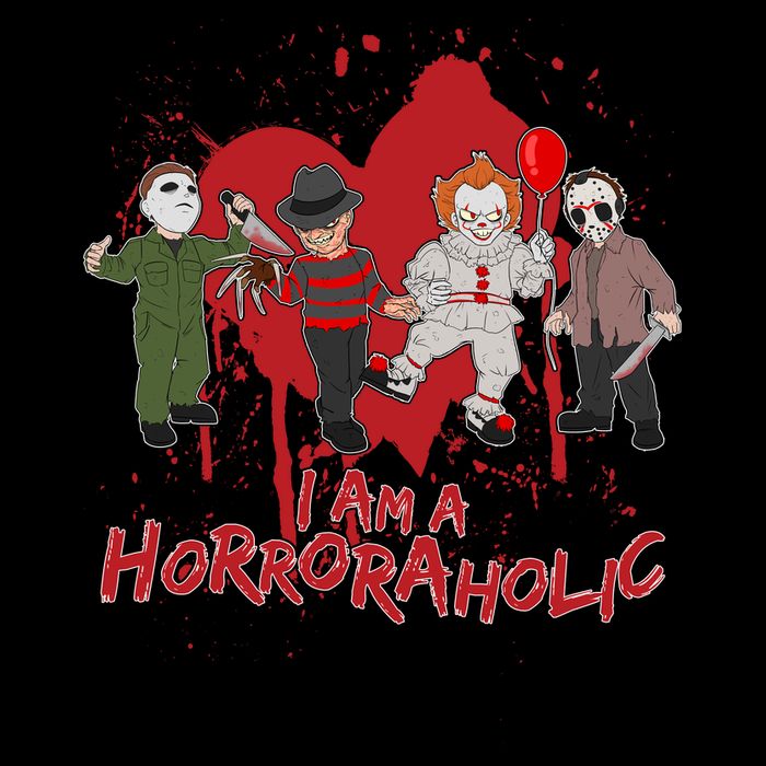 I Am A Horroraholic Funny Halloween T-Shirt