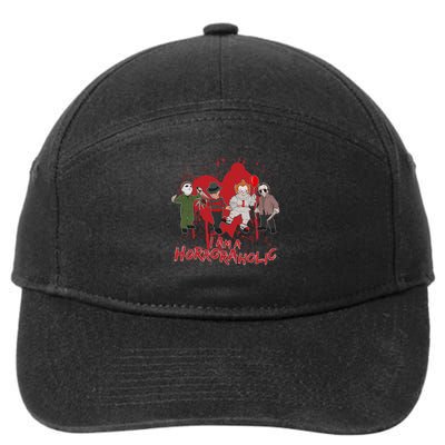 I Am A Horroraholic Funny Halloween 7-Panel Snapback Hat