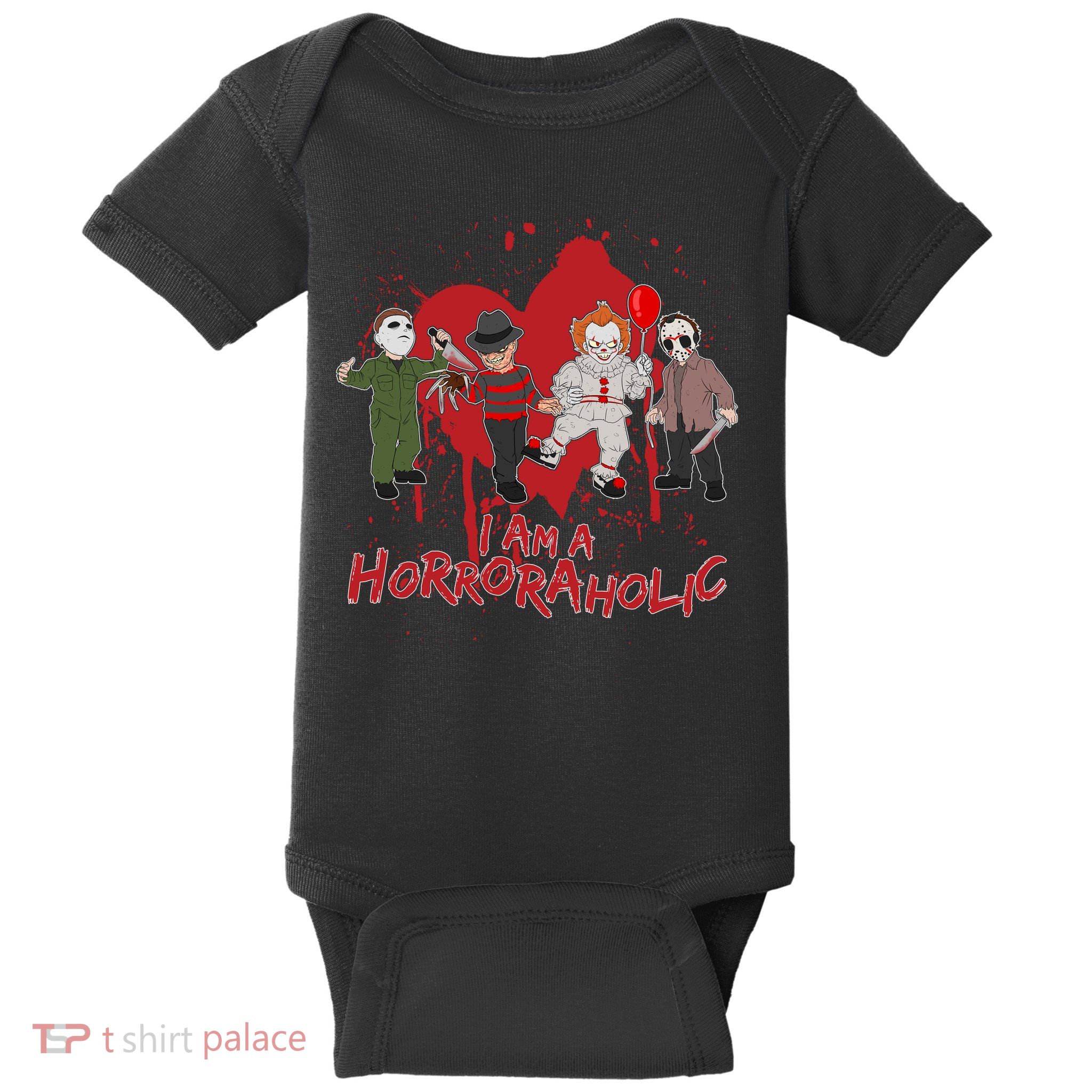 I Am A Horroraholic Funny Halloween Baby Bodysuit
