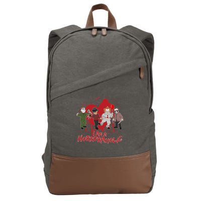 I Am A Horroraholic Funny Halloween Cotton Canvas Backpack