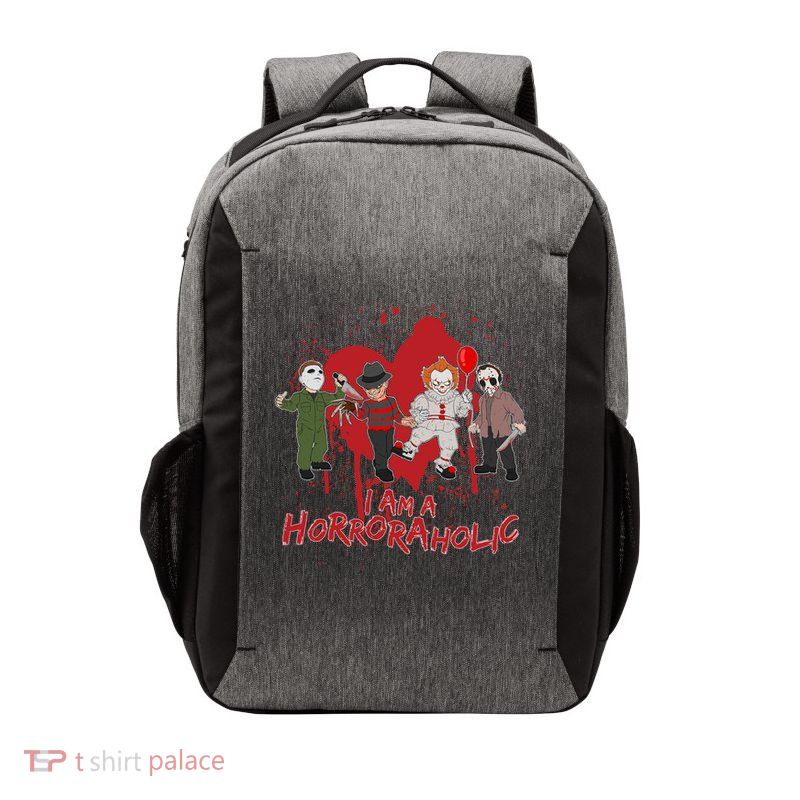 I Am A Horroraholic Funny Halloween Vector Backpack