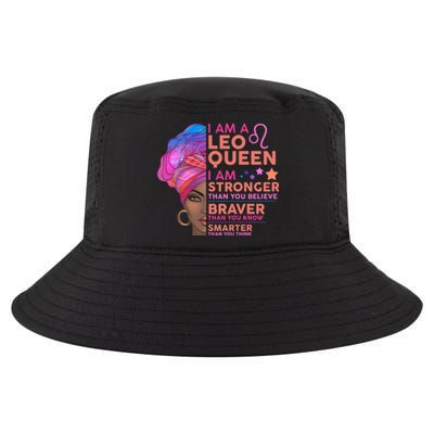 I Am A Leo Queen I Am Stronger Than You Believe Zodiac Cool Comfort Performance Bucket Hat