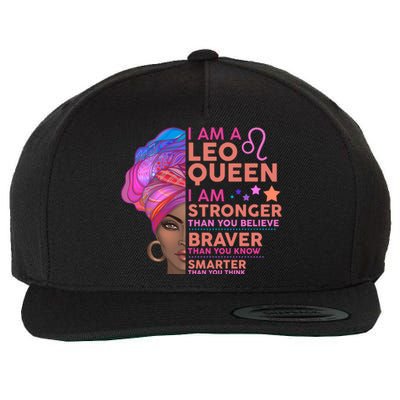 I Am A Leo Queen I Am Stronger Than You Believe Zodiac Wool Snapback Cap