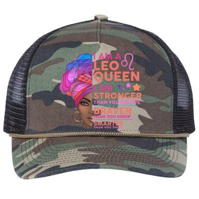 I Am A Leo Queen I Am Stronger Than You Believe Zodiac Retro Rope Trucker Hat Cap