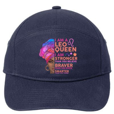 I Am A Leo Queen I Am Stronger Than You Believe Zodiac 7-Panel Snapback Hat